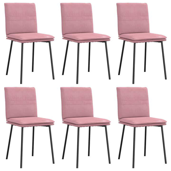 spisebordsstole 6 stk. velour lyserød
