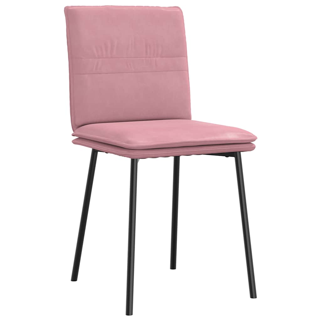 spisebordsstole 6 stk. velour lyserød