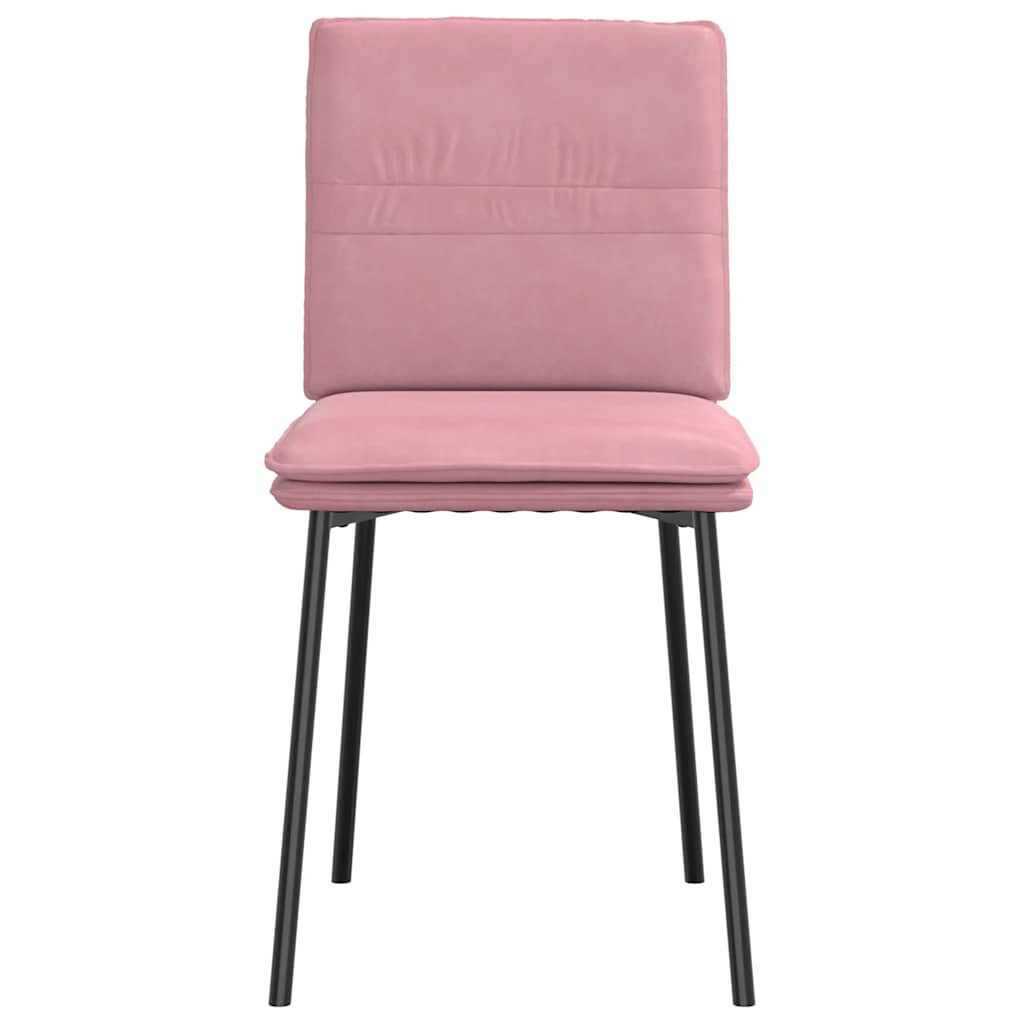 spisebordsstole 6 stk. velour lyserød