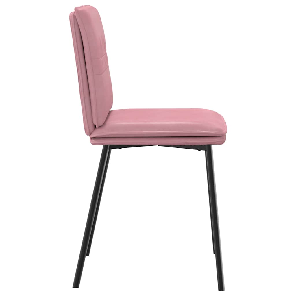 spisebordsstole 6 stk. velour lyserød
