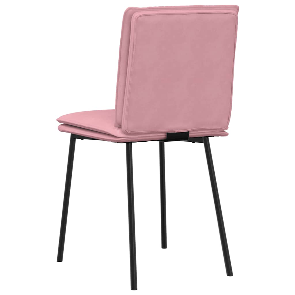 spisebordsstole 6 stk. velour lyserød