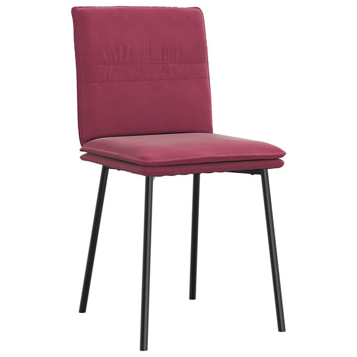 spisebordsstole 6 stk. velour vinrød