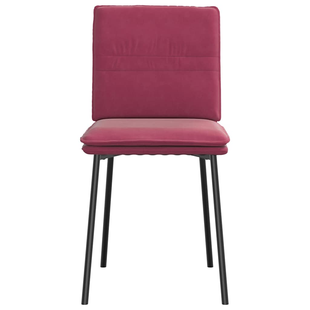spisebordsstole 6 stk. velour vinrød