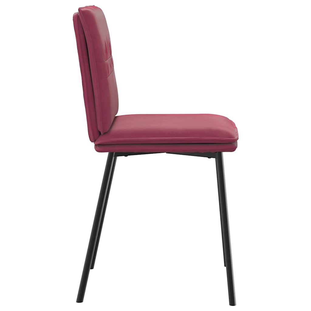 spisebordsstole 6 stk. velour vinrød