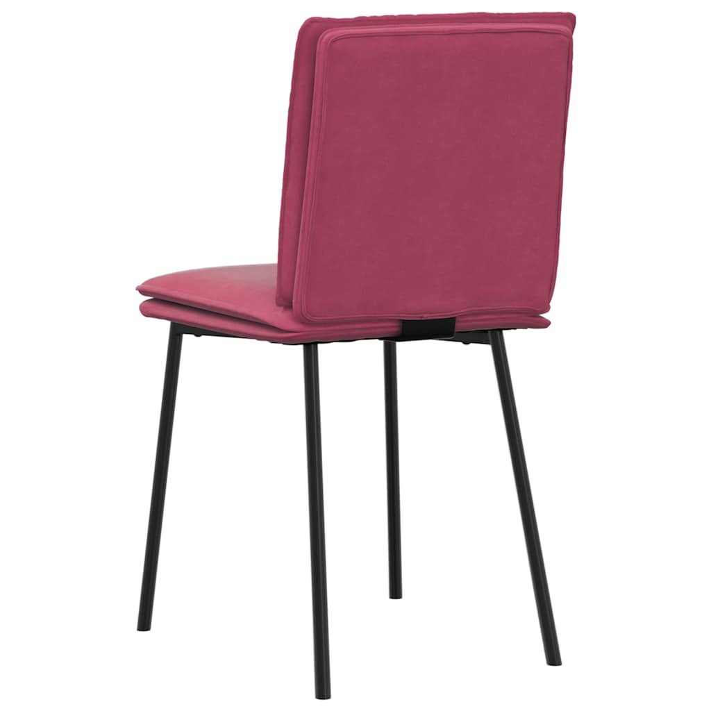 spisebordsstole 6 stk. velour vinrød