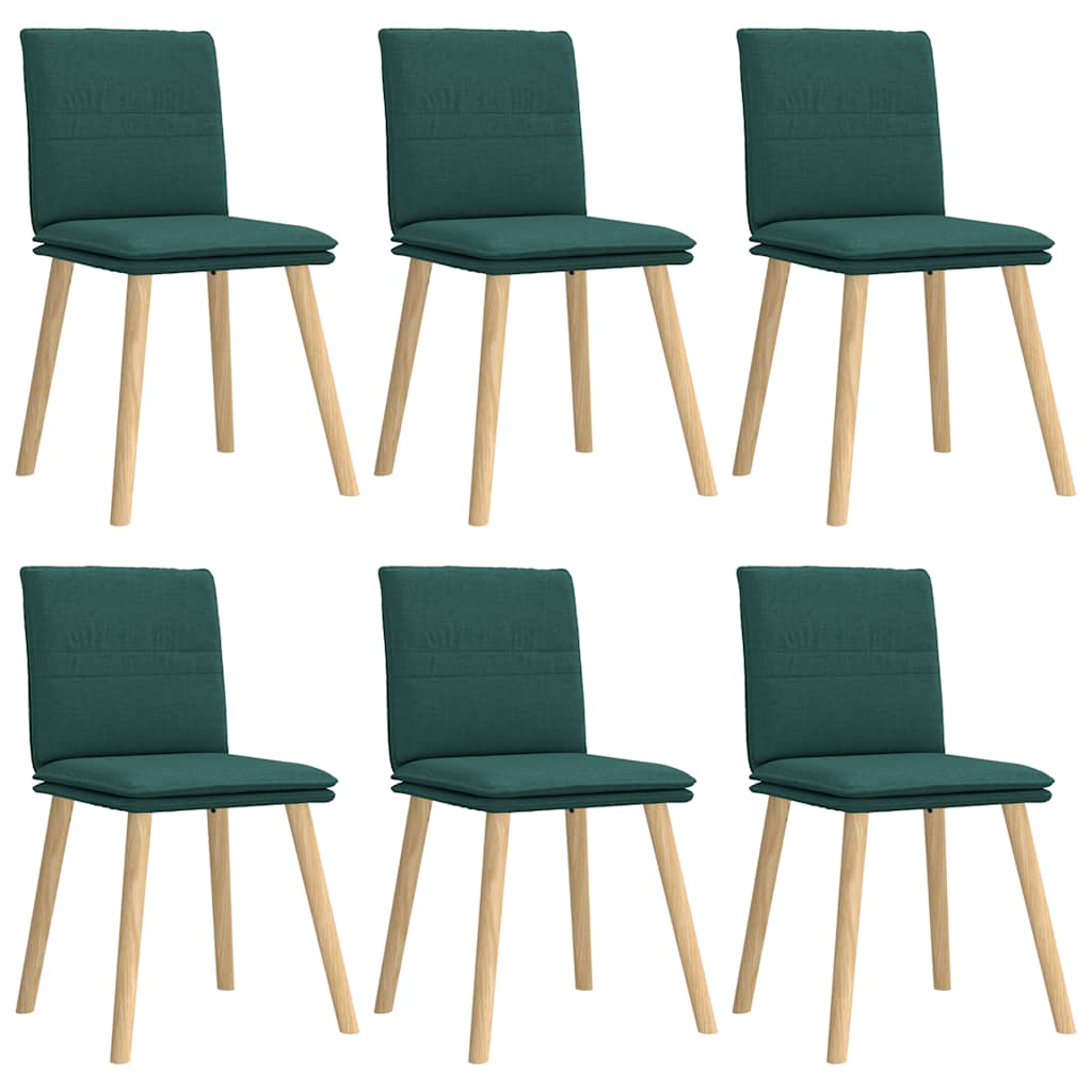 spisebordsstole 6 stk. stof mørkegrøn