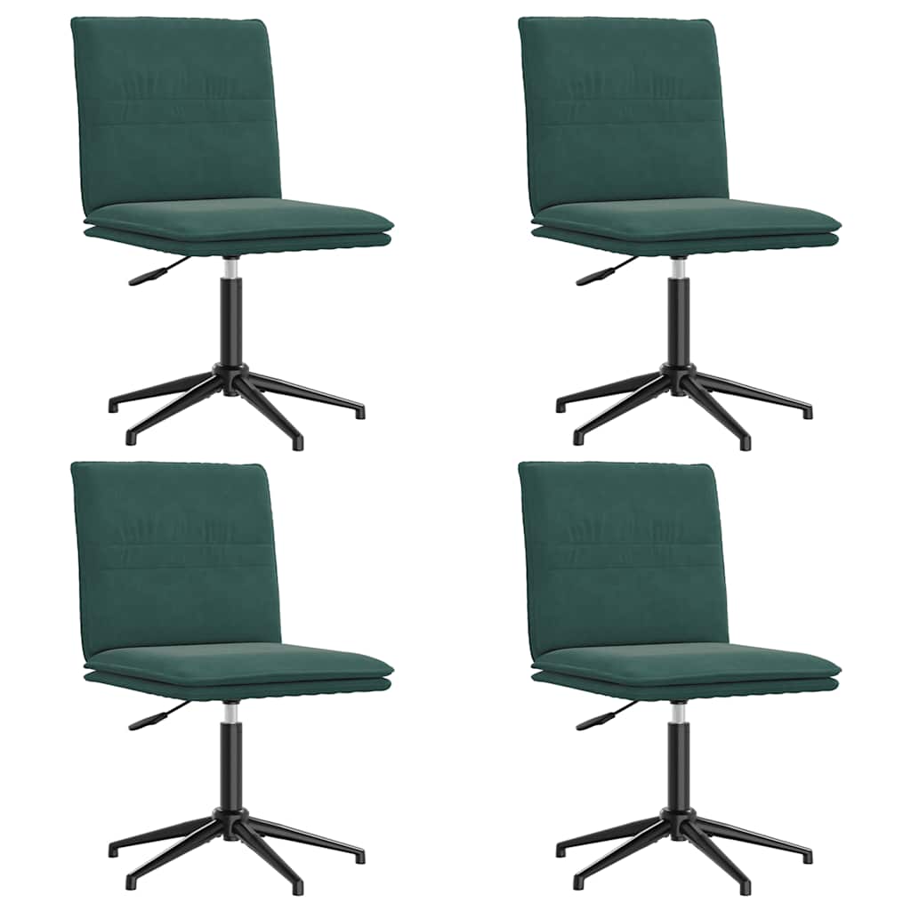 spisebordsstole 4 stk. velour mørkegrøn
