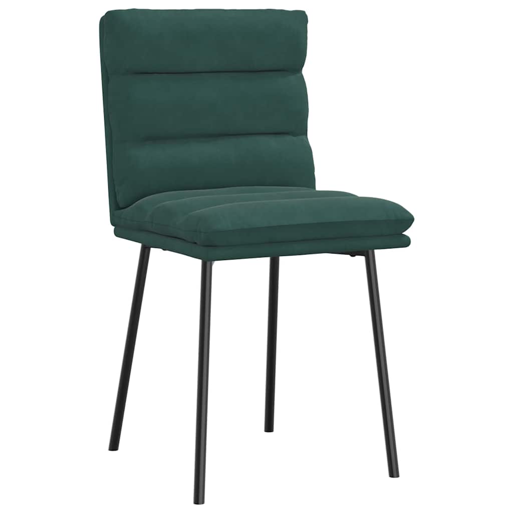 spisebordsstole 6 stk. velour mørkegrøn