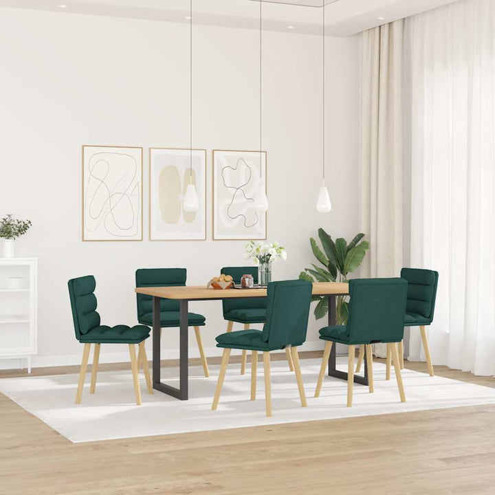 spisebordsstole 6 stk. stof mørkegrøn