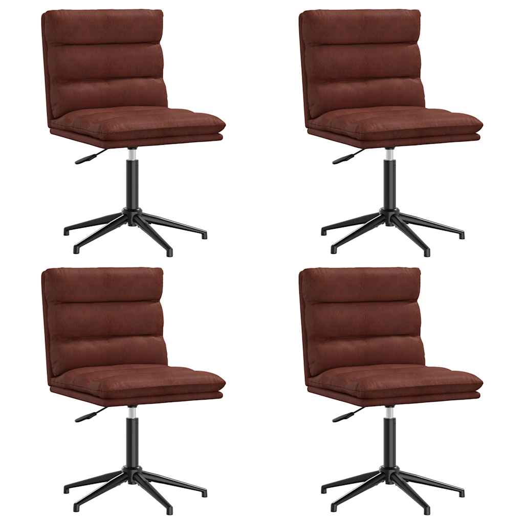 spisebordsstole 4 stk. kunstlæder blank brun