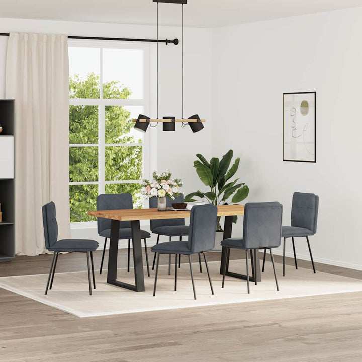 spisebordsstole 6 stk. velour mørkegrå