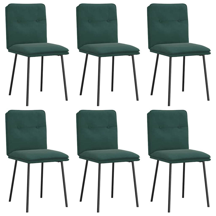 spisebordsstole 6 stk. velour mørkegrøn