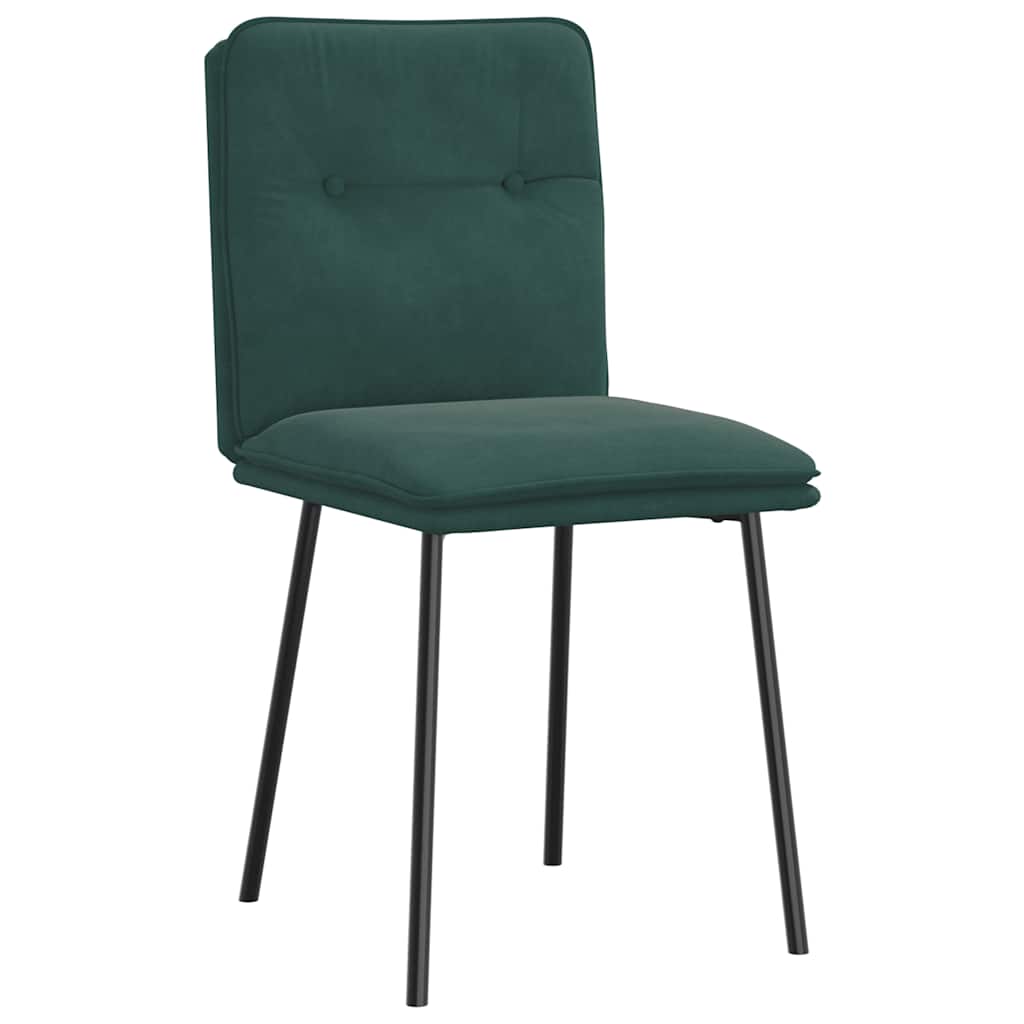 spisebordsstole 6 stk. velour mørkegrøn