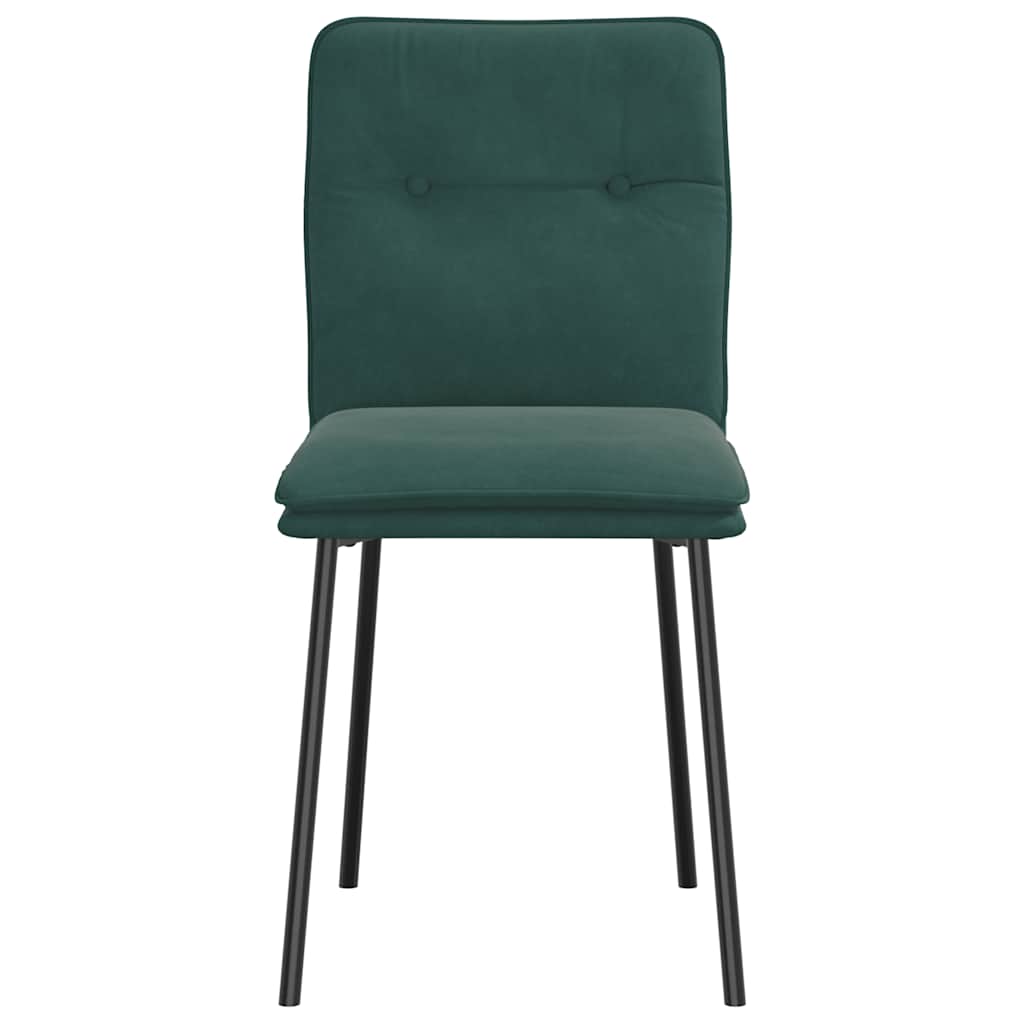 spisebordsstole 6 stk. velour mørkegrøn