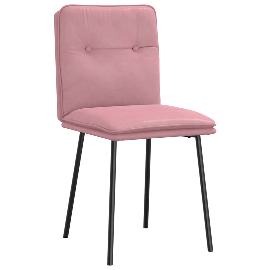spisebordsstole 6 stk. velour lyserød