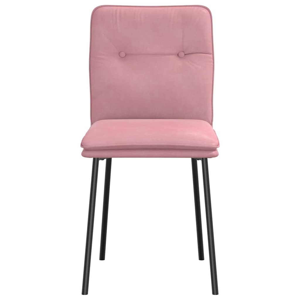 spisebordsstole 6 stk. velour lyserød