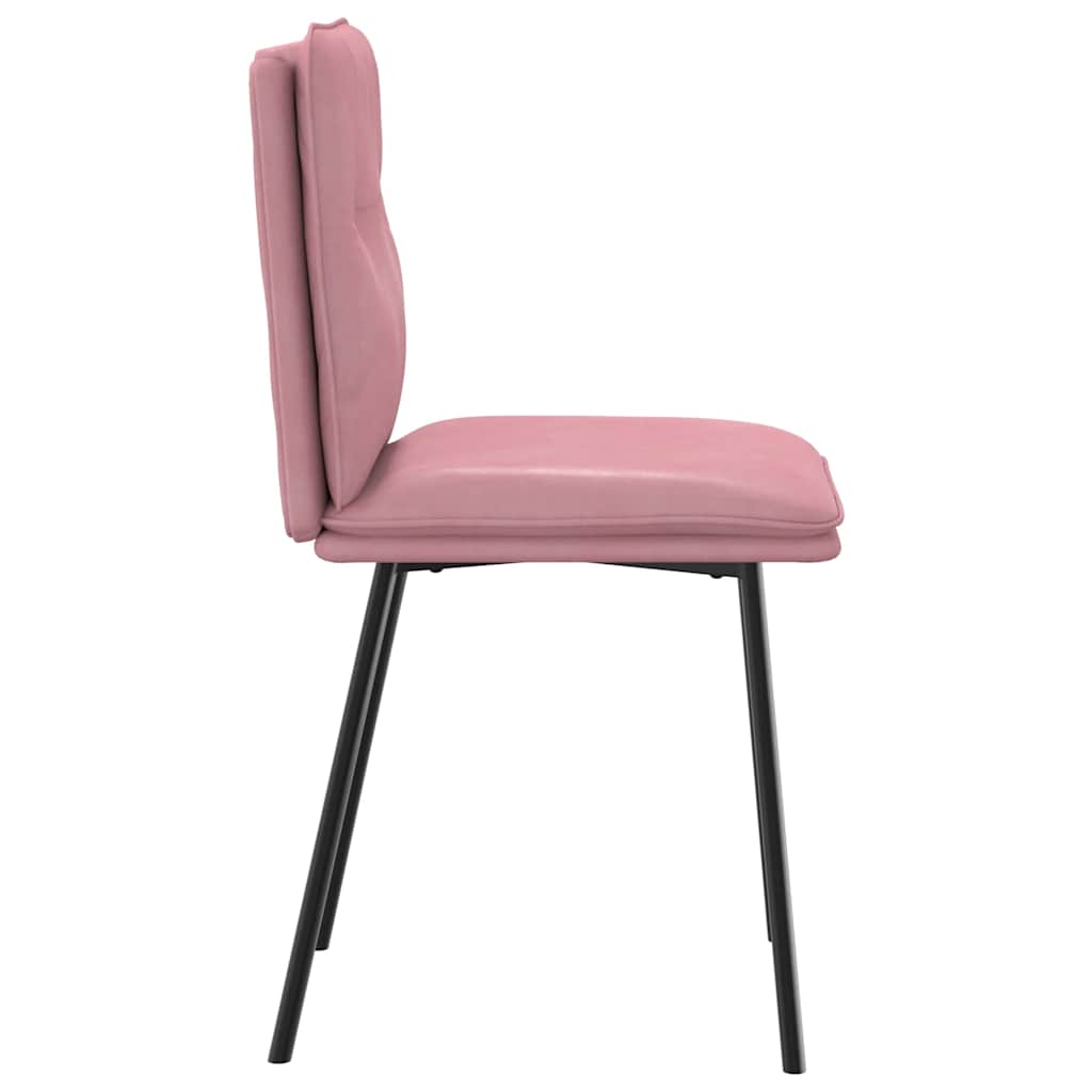 spisebordsstole 6 stk. velour lyserød