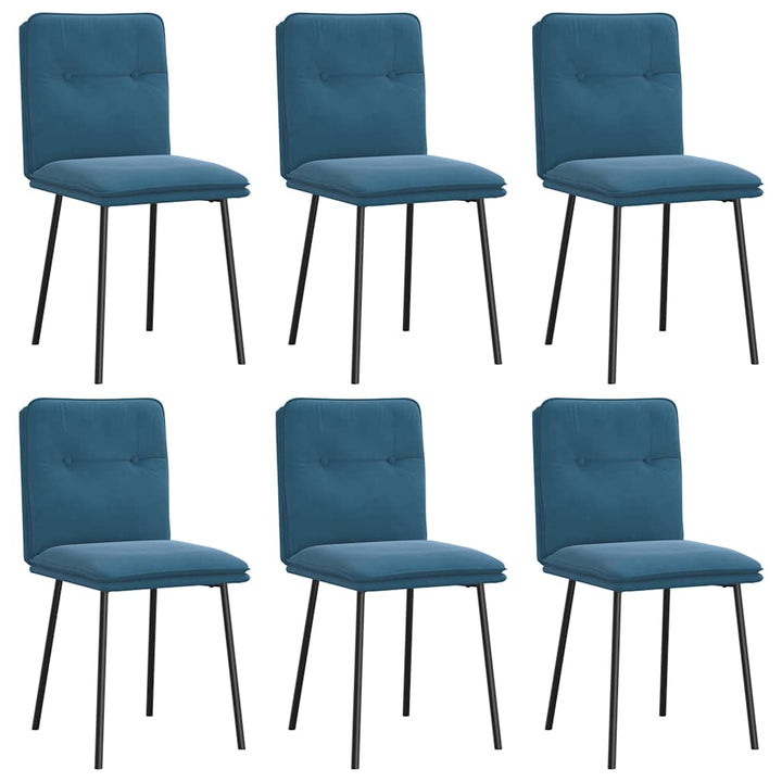spisebordsstole 6 stk. velour blå