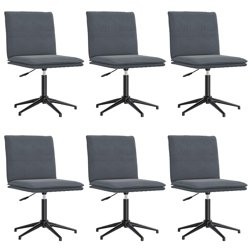 spisebordsstole 6 stk. velour mørkegrå