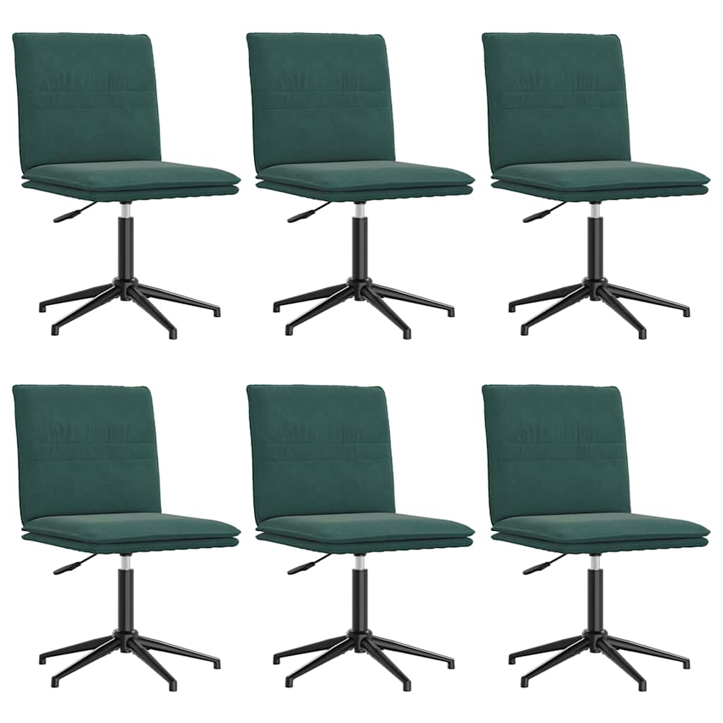 spisebordsstole 6 stk. velour mørkegrøn