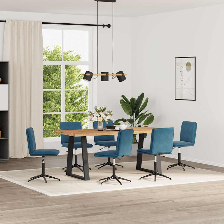 spisebordsstole 6 stk. velour blå