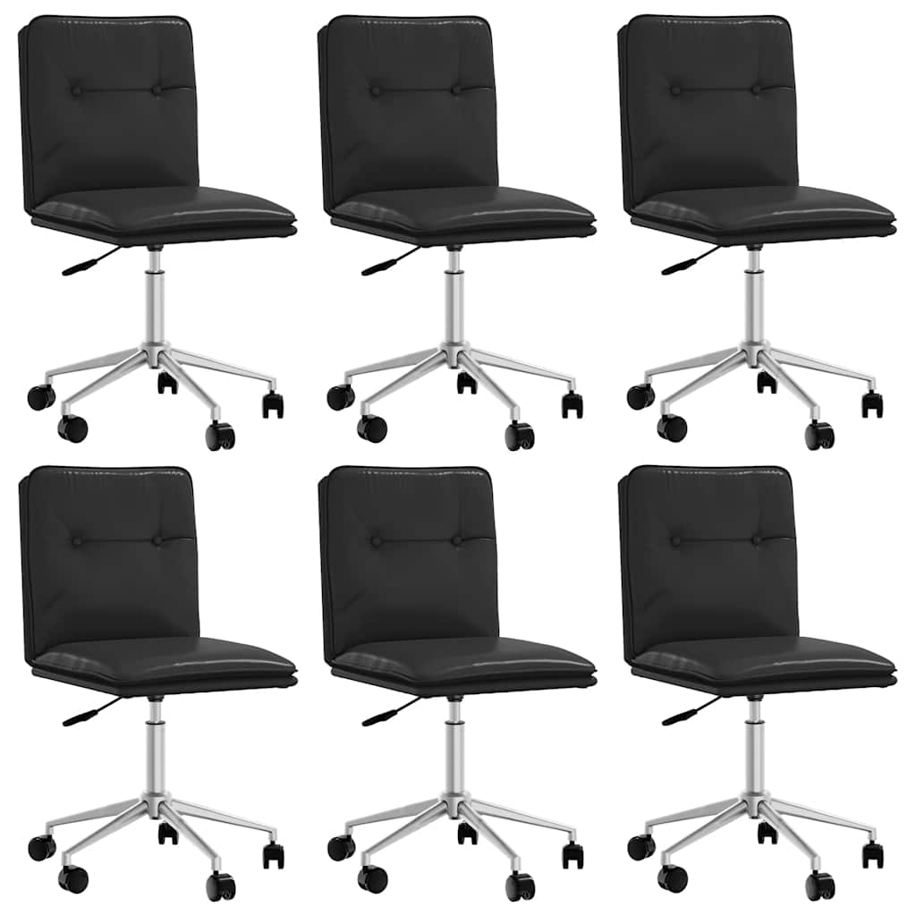 spisebordsstole 6 stk. kunstlæder sort