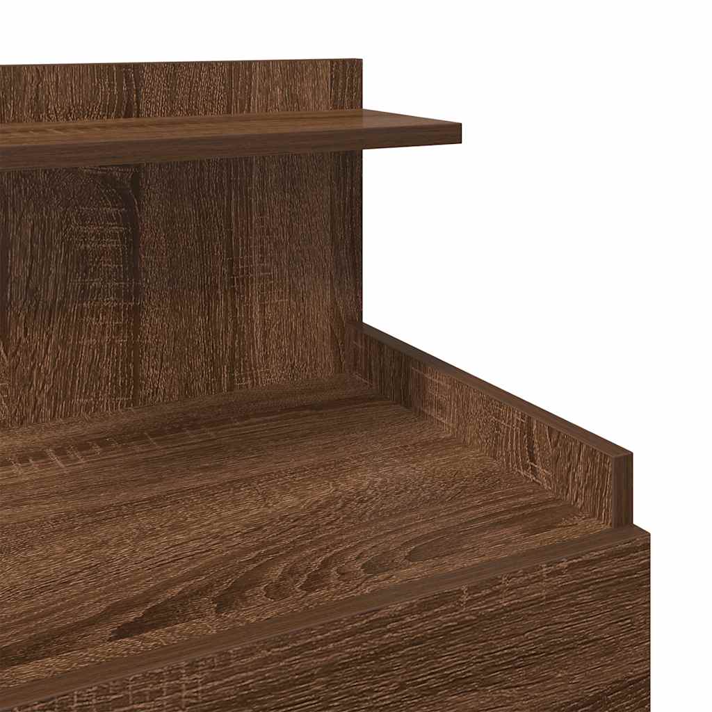 sengeborde 2 stk. med 2 skuffer brun eg 40x36,5x62 cm