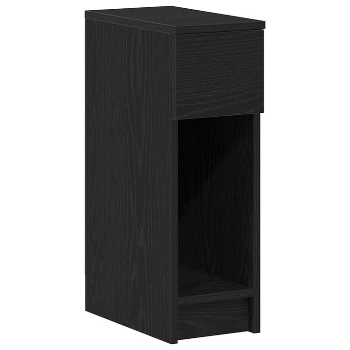 sengeborde med skuffe 2 stk. 20x36x60 cm sort-eg