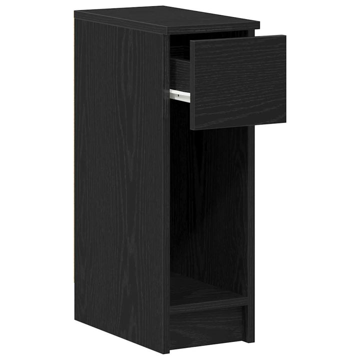 sengeborde med skuffe 2 stk. 20x36x60 cm sort-eg