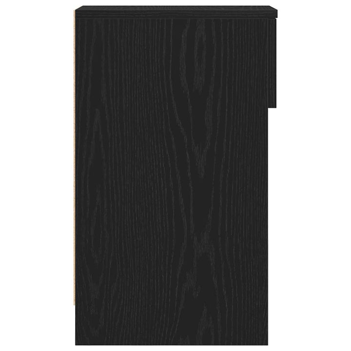 sengeborde med skuffe 2 stk. 20x36x60 cm sort-eg