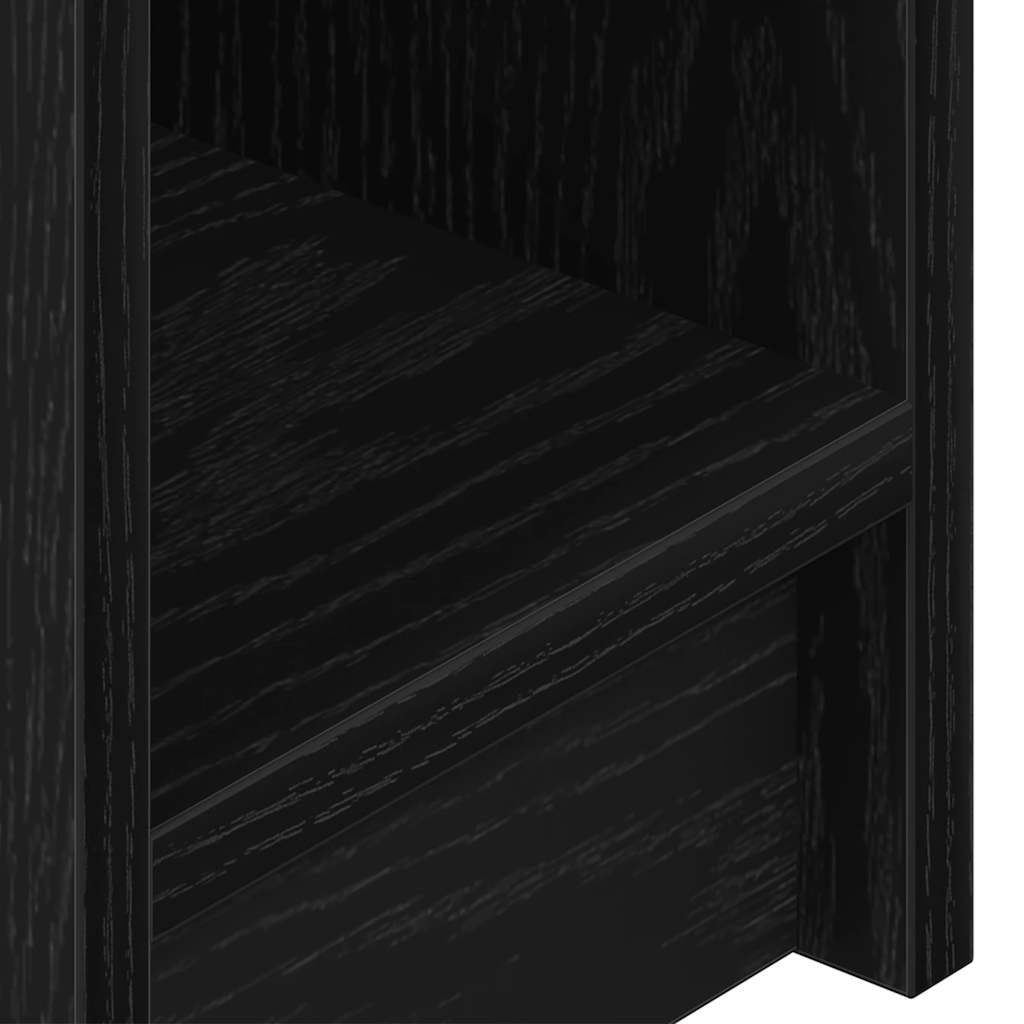 sengeborde med skuffe 2 stk. 20x36x60 cm sort-eg