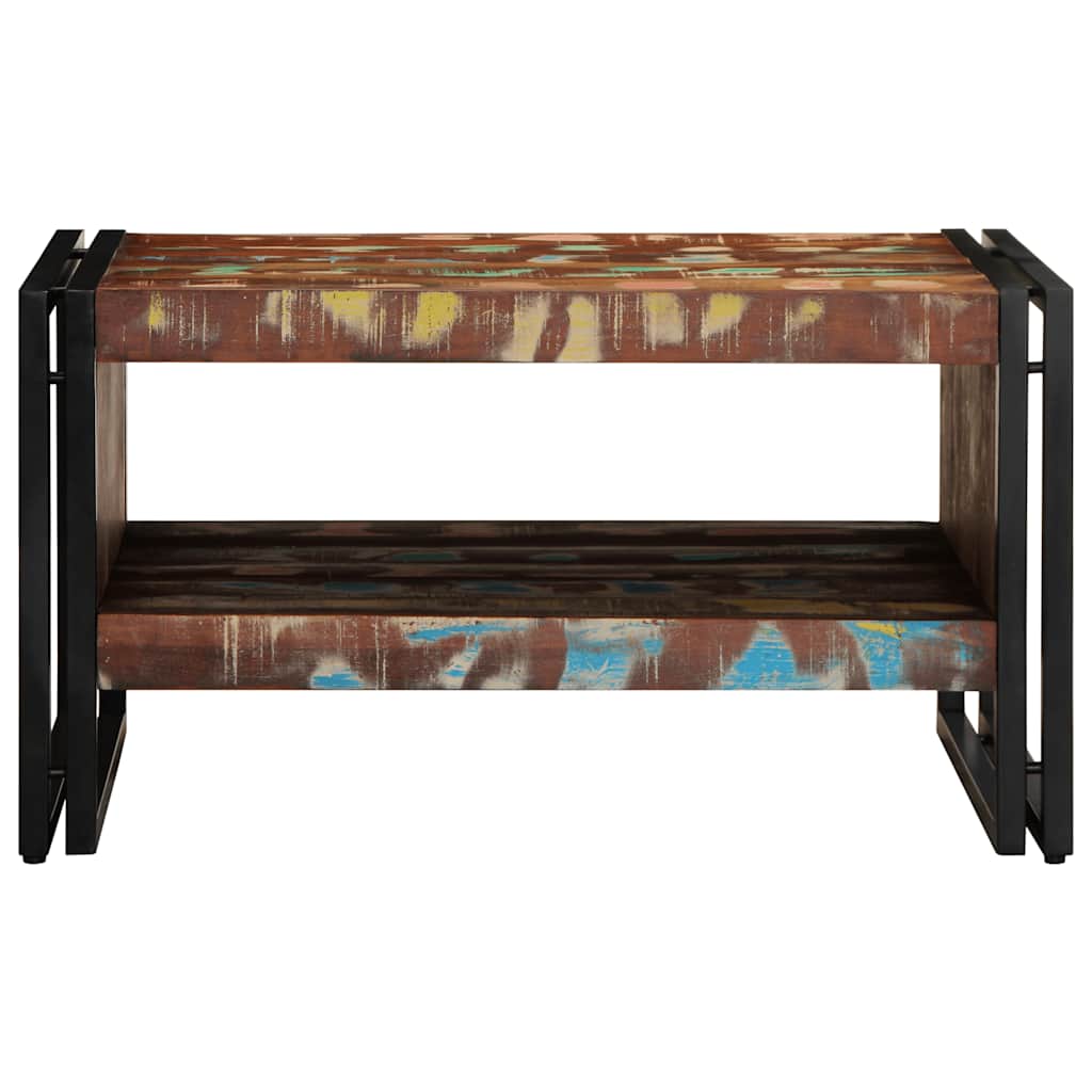 sofabord 70x50x38 cm massivt genbrugstræ flerfarvet