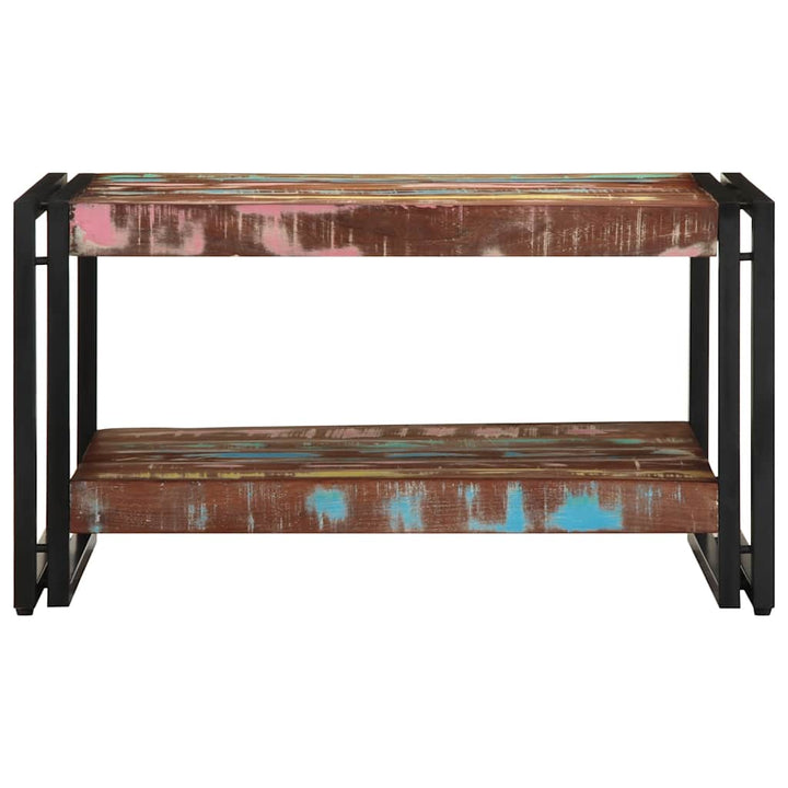 sofabord 70x50x38 cm massivt genbrugstræ flerfarvet