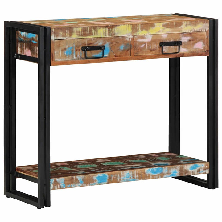 Konsolbord Flerfarvet 90 x 33 x 75 cm Massivt genanvendt træ