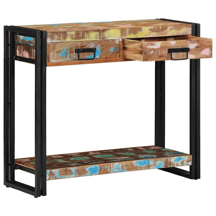 Konsolbord Flerfarvet 90 x 33 x 75 cm Massivt genanvendt træ