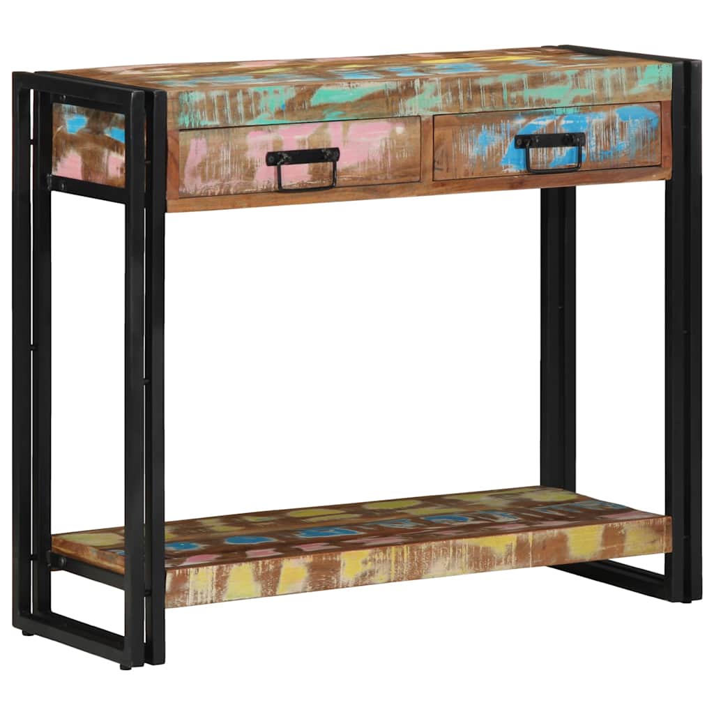 Konsolbord Flerfarvet 90 x 33 x 75 cm Massivt genanvendt træ