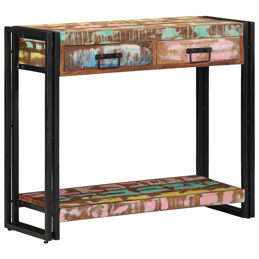 Konsolbord Flerfarvet 90 x 33 x 75 cm Massivt genanvendt træ