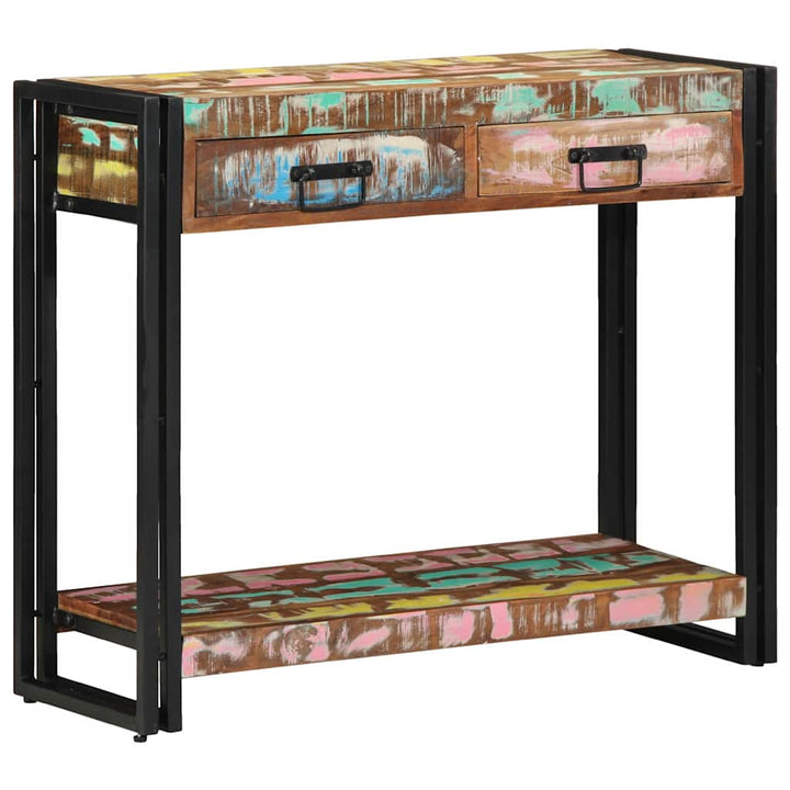 Konsolbord Flerfarvet 90 x 33 x 75 cm Massivt genanvendt træ