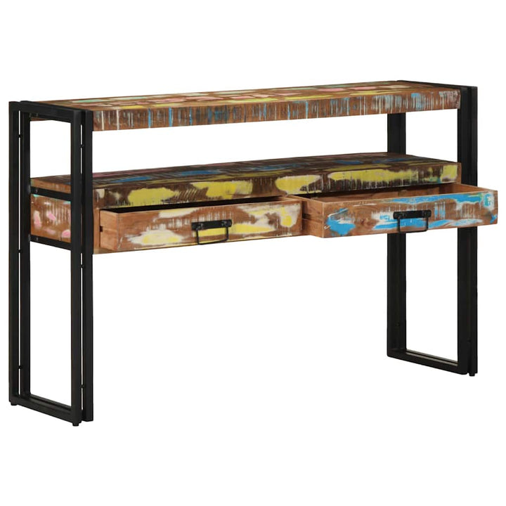 Konsolbord Flerfarvet 120 x 33 x 75 cm Massivt genanvendt træ