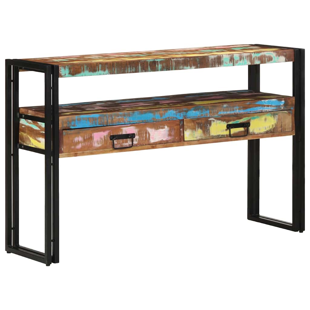 Konsolbord Flerfarvet 120 x 33 x 75 cm Massivt genanvendt træ