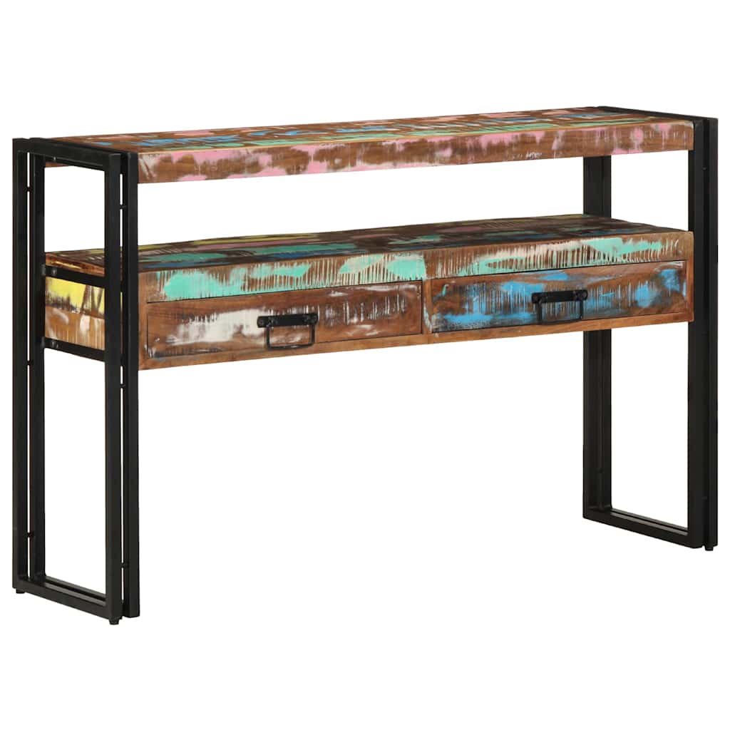 Konsolbord Flerfarvet 120 x 33 x 75 cm Massivt genanvendt træ