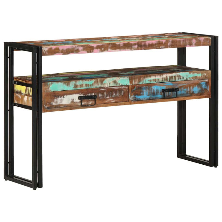 Konsolbord Flerfarvet 120 x 33 x 75 cm Massivt genanvendt træ