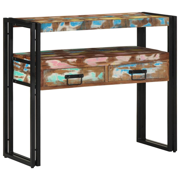 Konsolbord Flerfarvet 90 x 33 x 75 cm Massivt genanvendt træ