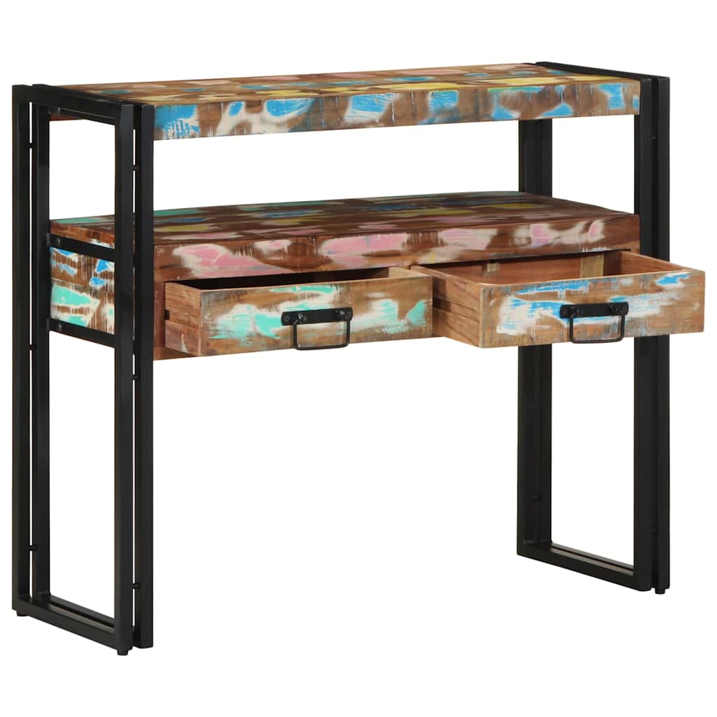 Konsolbord Flerfarvet 90 x 33 x 75 cm Massivt genanvendt træ