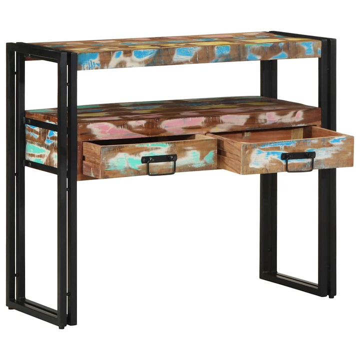 Konsolbord Flerfarvet 90 x 33 x 75 cm Massivt genanvendt træ