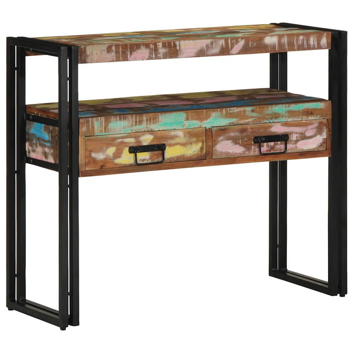 Konsolbord Flerfarvet 90 x 33 x 75 cm Massivt genanvendt træ