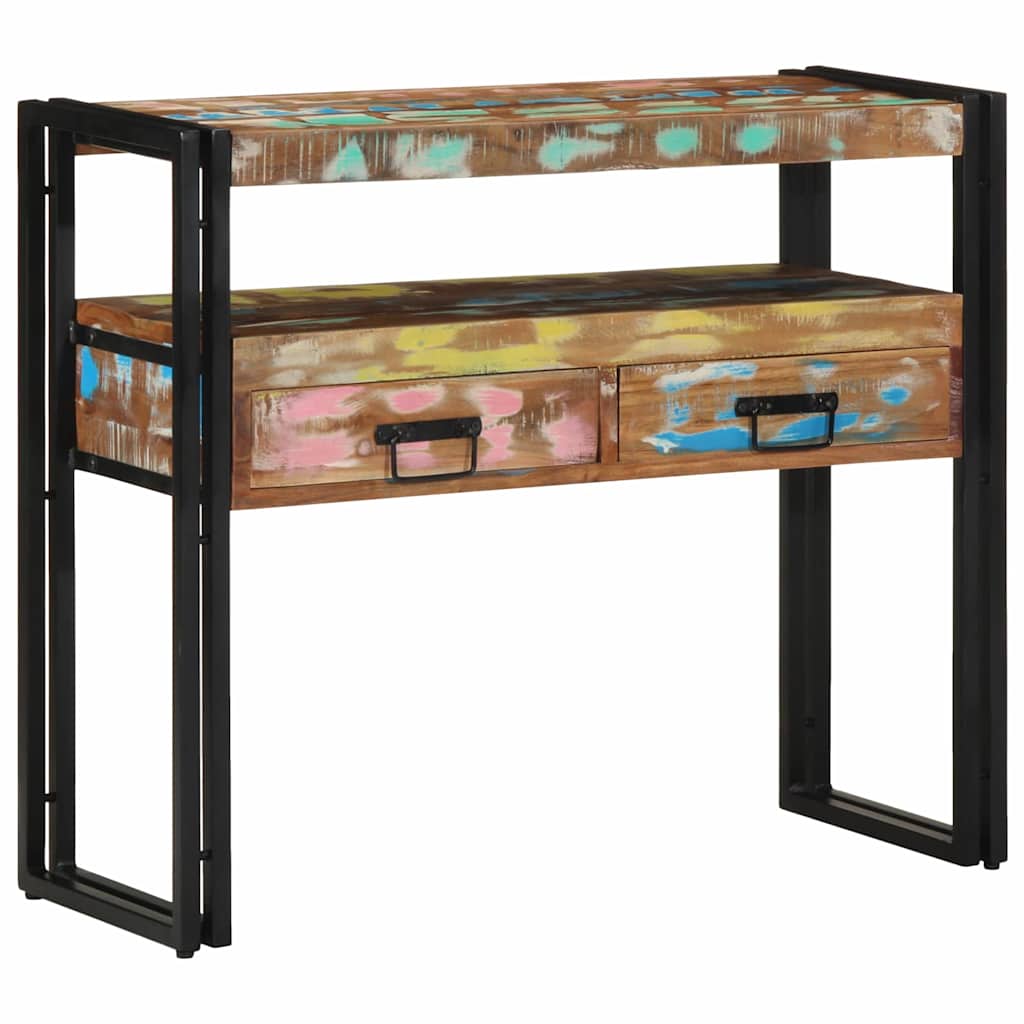 Konsolbord Flerfarvet 90 x 33 x 75 cm Massivt genanvendt træ