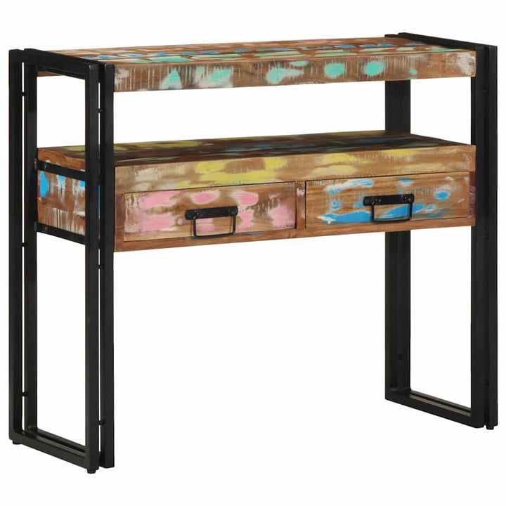 Konsolbord Flerfarvet 90 x 33 x 75 cm Massivt genanvendt træ