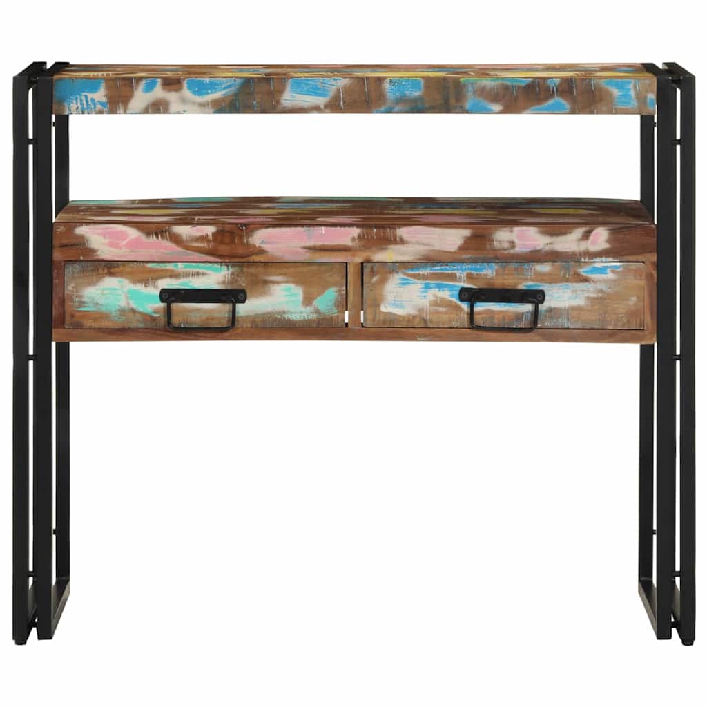 Konsolbord Flerfarvet 90 x 33 x 75 cm Massivt genanvendt træ