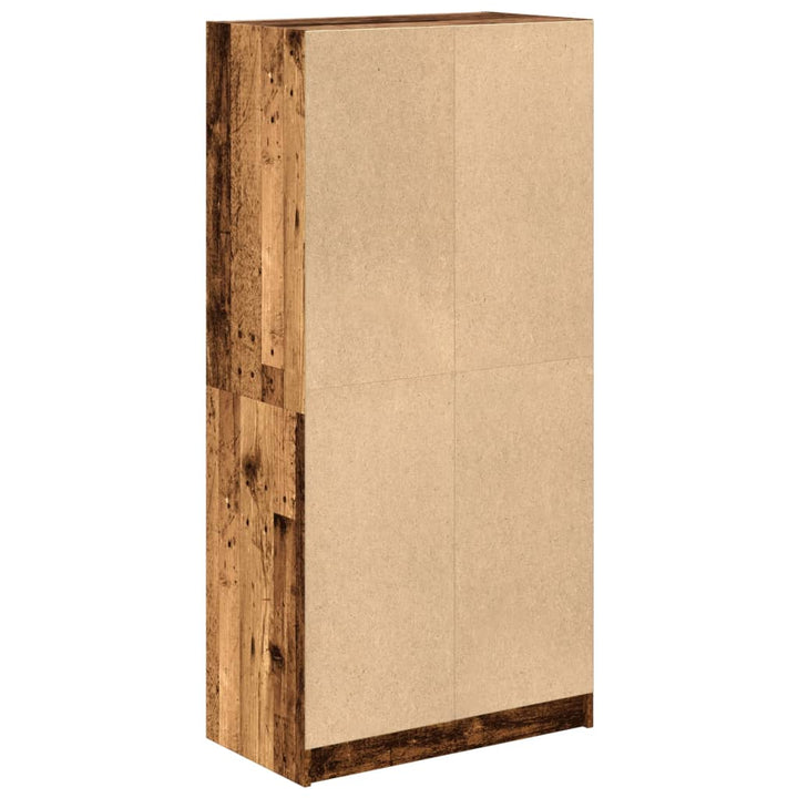 skab med låger 68x37x142 cm konstrueret træ gammelt træ-look